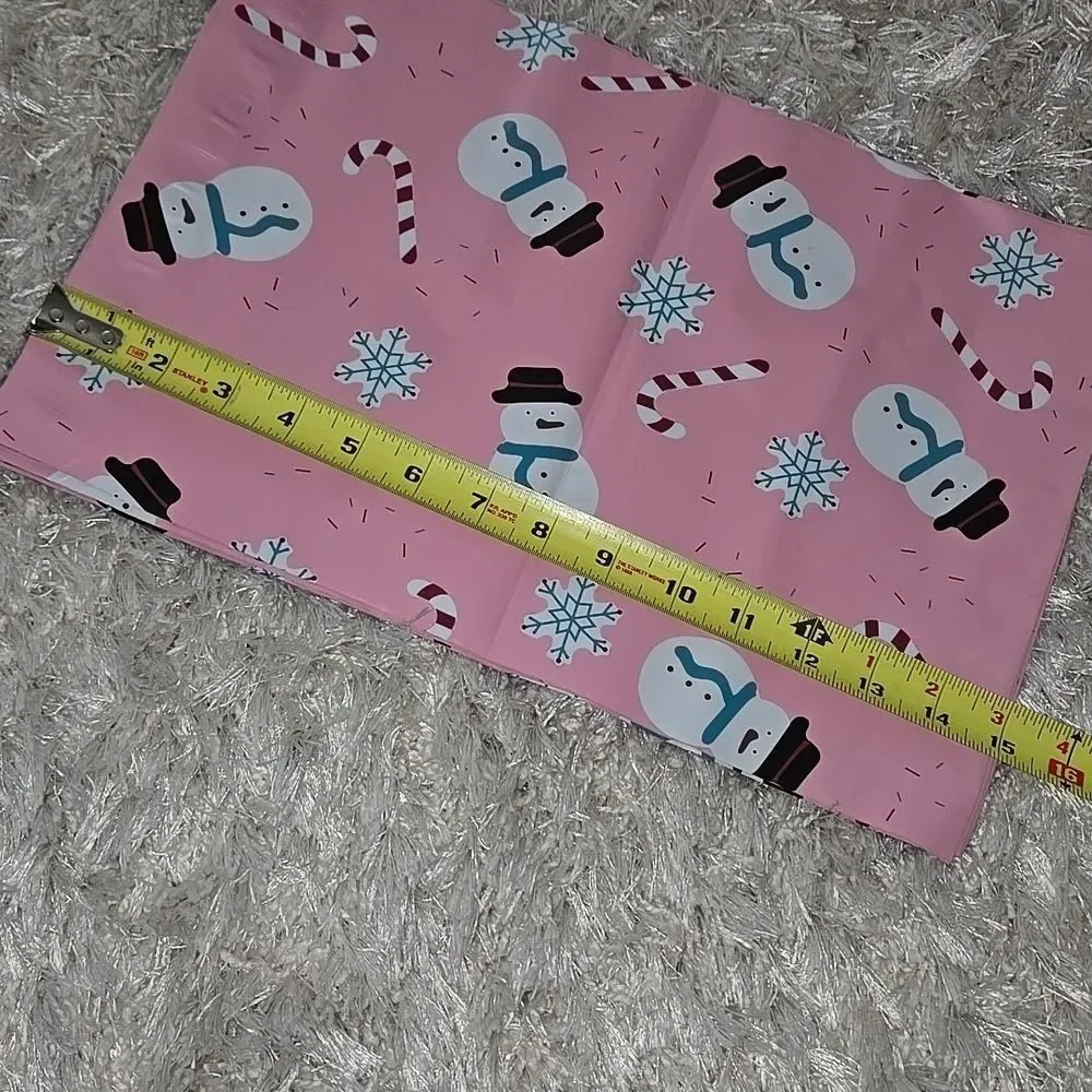 Pink Snowman Candy Cane Poly Mailers  8 Count Boho Office Ship Merch Swag Posh